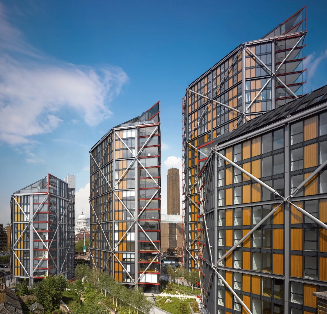 NEO Bankside, by Rogers Stirk Harbour + Partners, is a new housing towers project