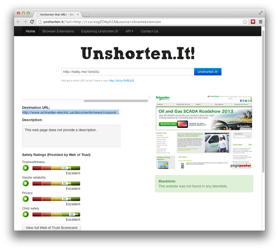 UnShortenIt lets you know where shortened web links really lead
