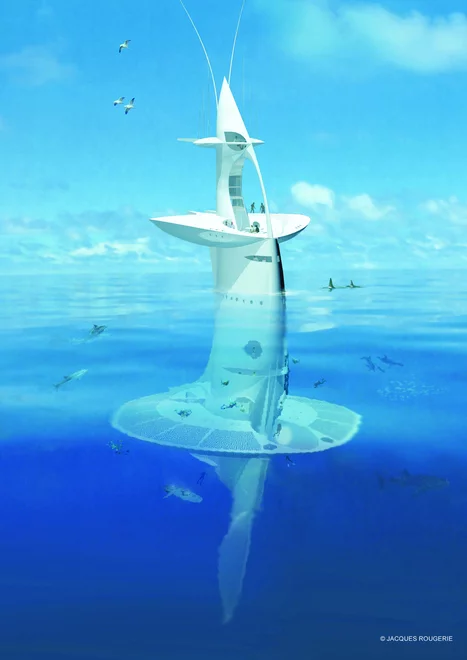 Dubbed the SeaOrbiter, the concept was conceived by French architect Jacques Rougerie