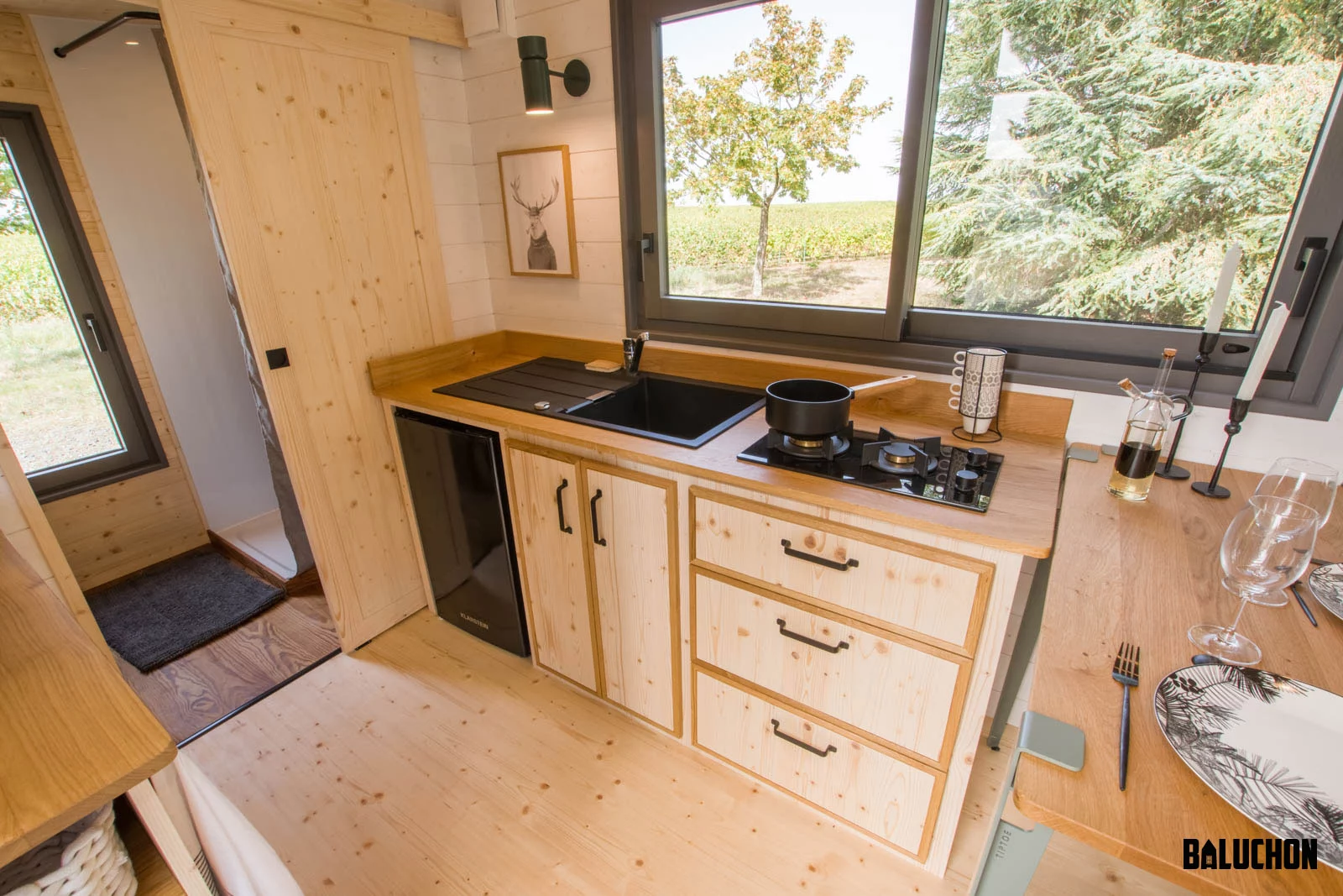 The center of the Eucalyptus is taken up by its kitchen area