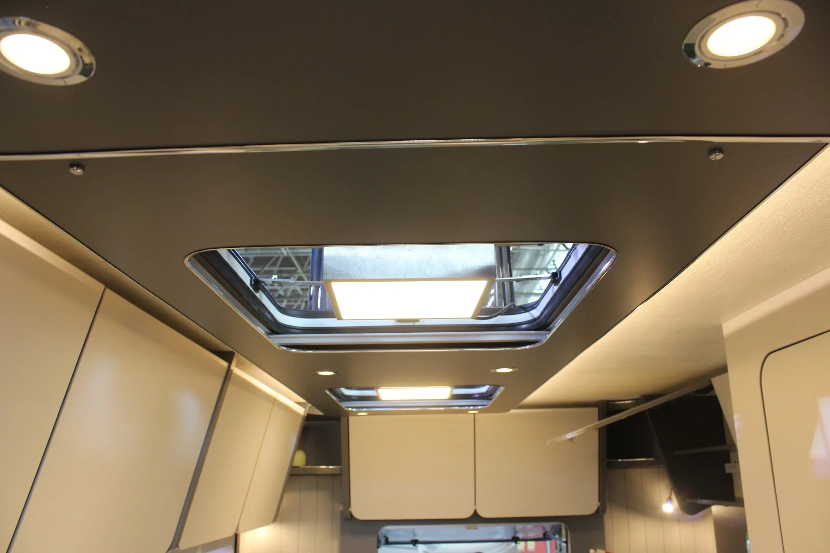 Upper cabinetry and skylights