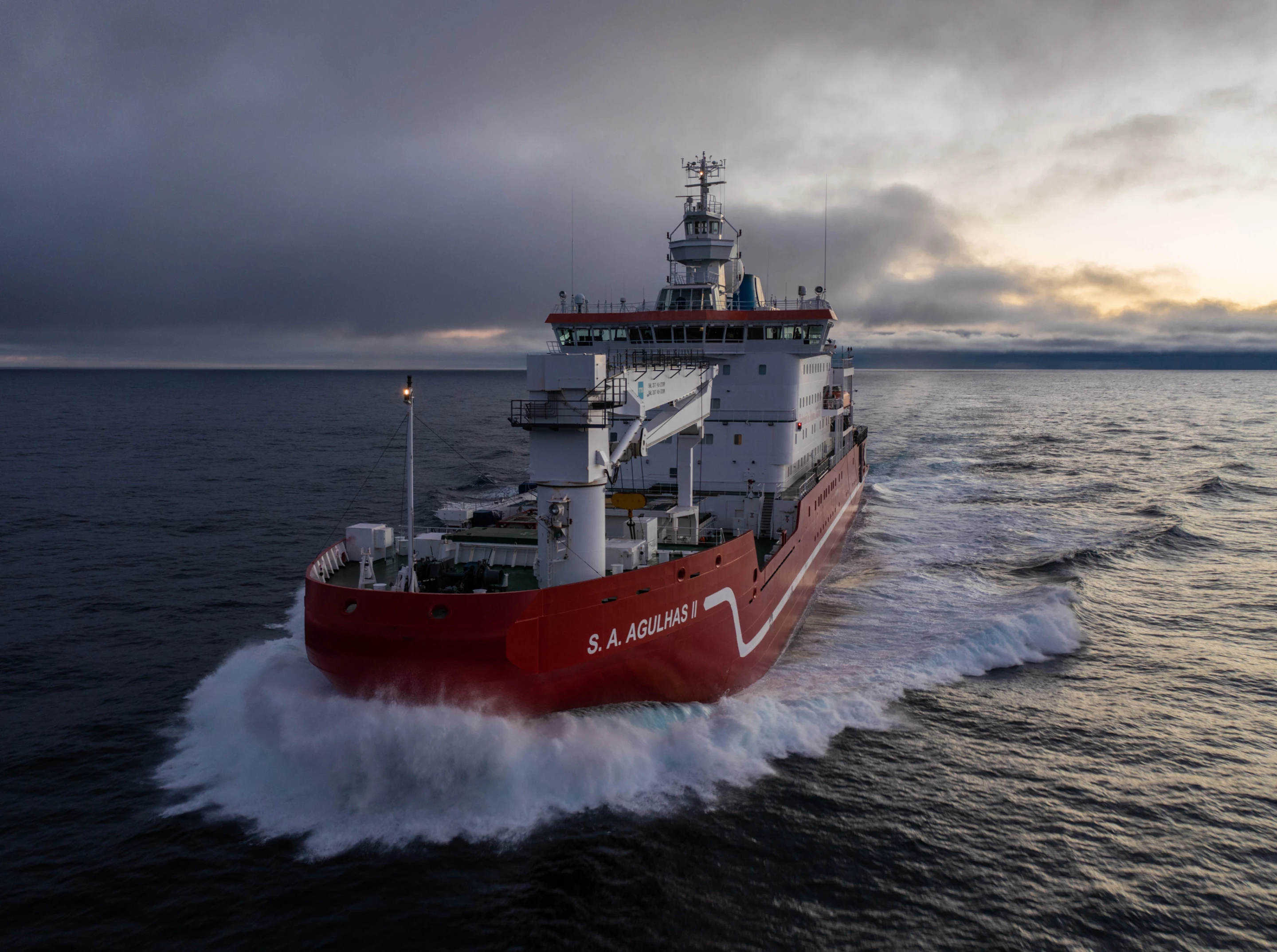 S.A. Agulhas II at sea