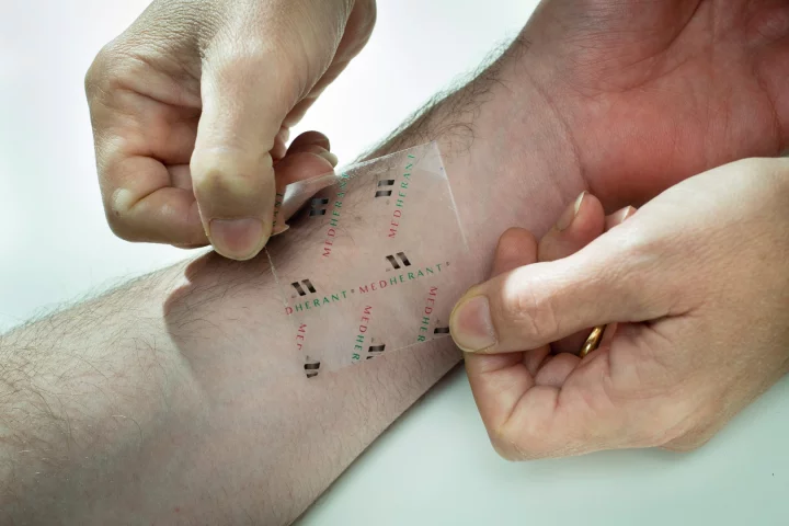 The transdermal patch can dispense ibuprofen through the skin for up to 12 hours