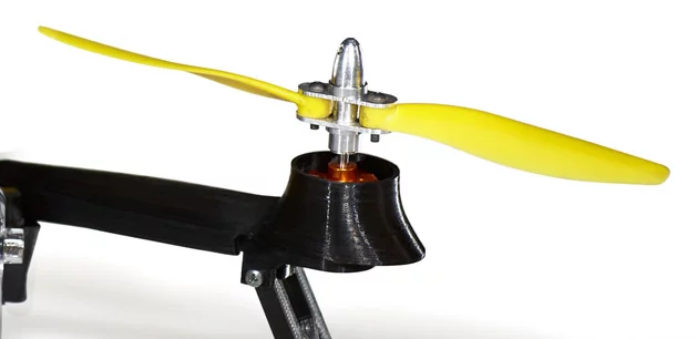 The propellers are designed to swing back, should they hit an obstacle