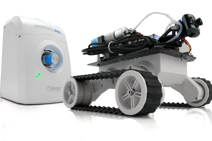 Horizon Fuel Cell Technologies has unveiled its H-ROVER – a camera-equipped, fuel cell-powered, remote-control tracked model vehicle