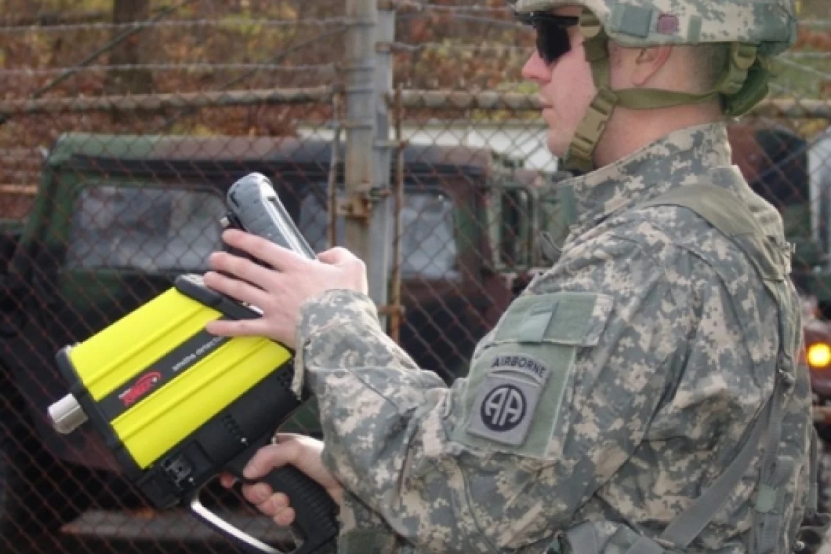 The HazMatID Ranger handheld chemical identifier with detachable PDA