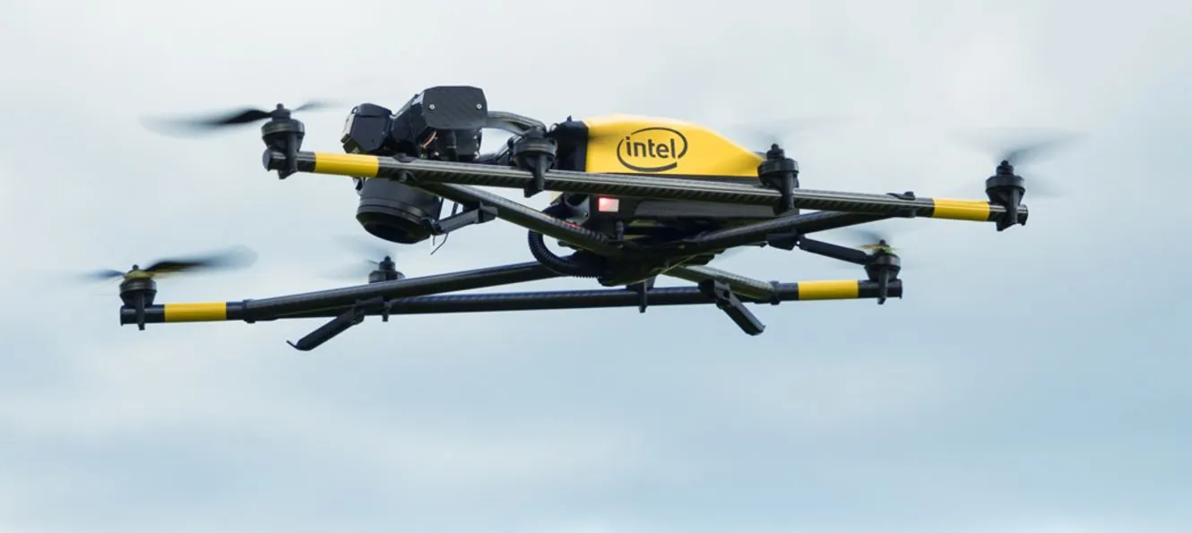 The Intel Falcon 8+ in flight