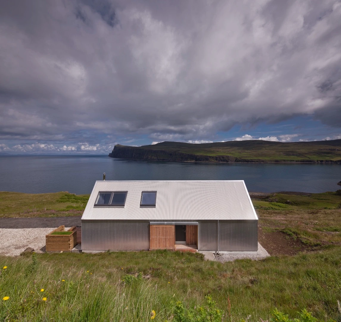 The home was designed to be built by a single person, mostly