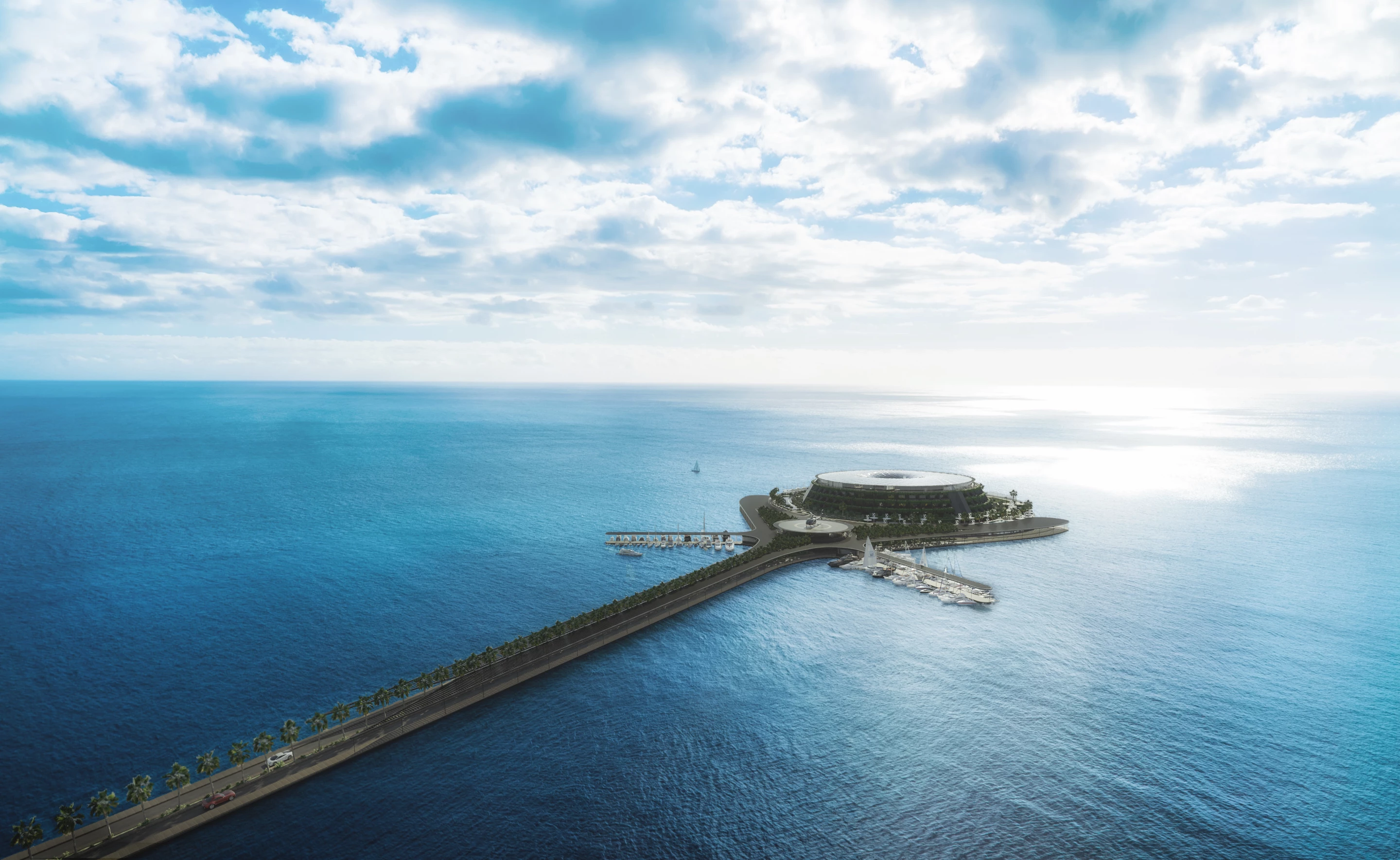 The Eco-Floating Hotel is envisioned for Qatar, though designer HAADS says it could be installed in other suitable areas too