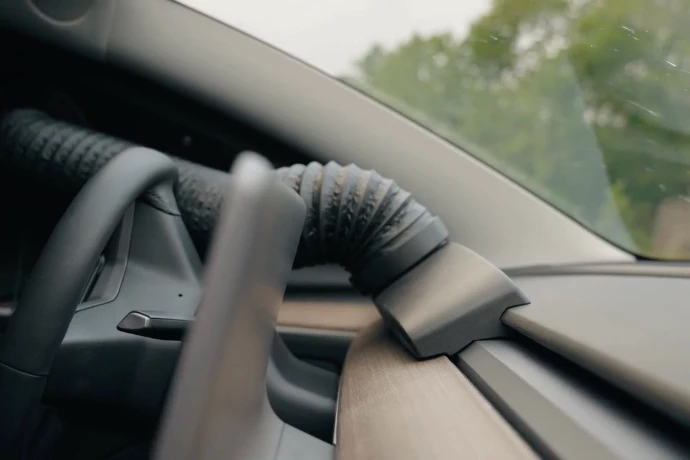 The vehicle-interior section of the system