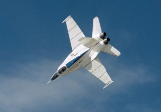 NASA's flexible wing F/A-18 developed as part of the Active Aeroelastic Wing program