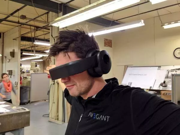 Avegant CTO Dr Allan Evans testing the latest Glyph design