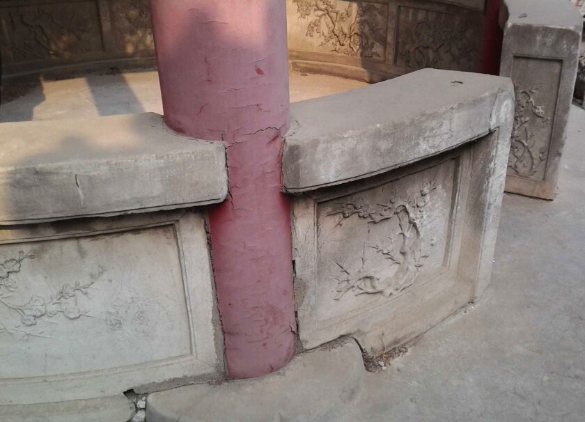 The enclosure of a pavilion in the Emperor Chanlong Garden is just one artifact that the Loughborough Design School team will be helping to restore