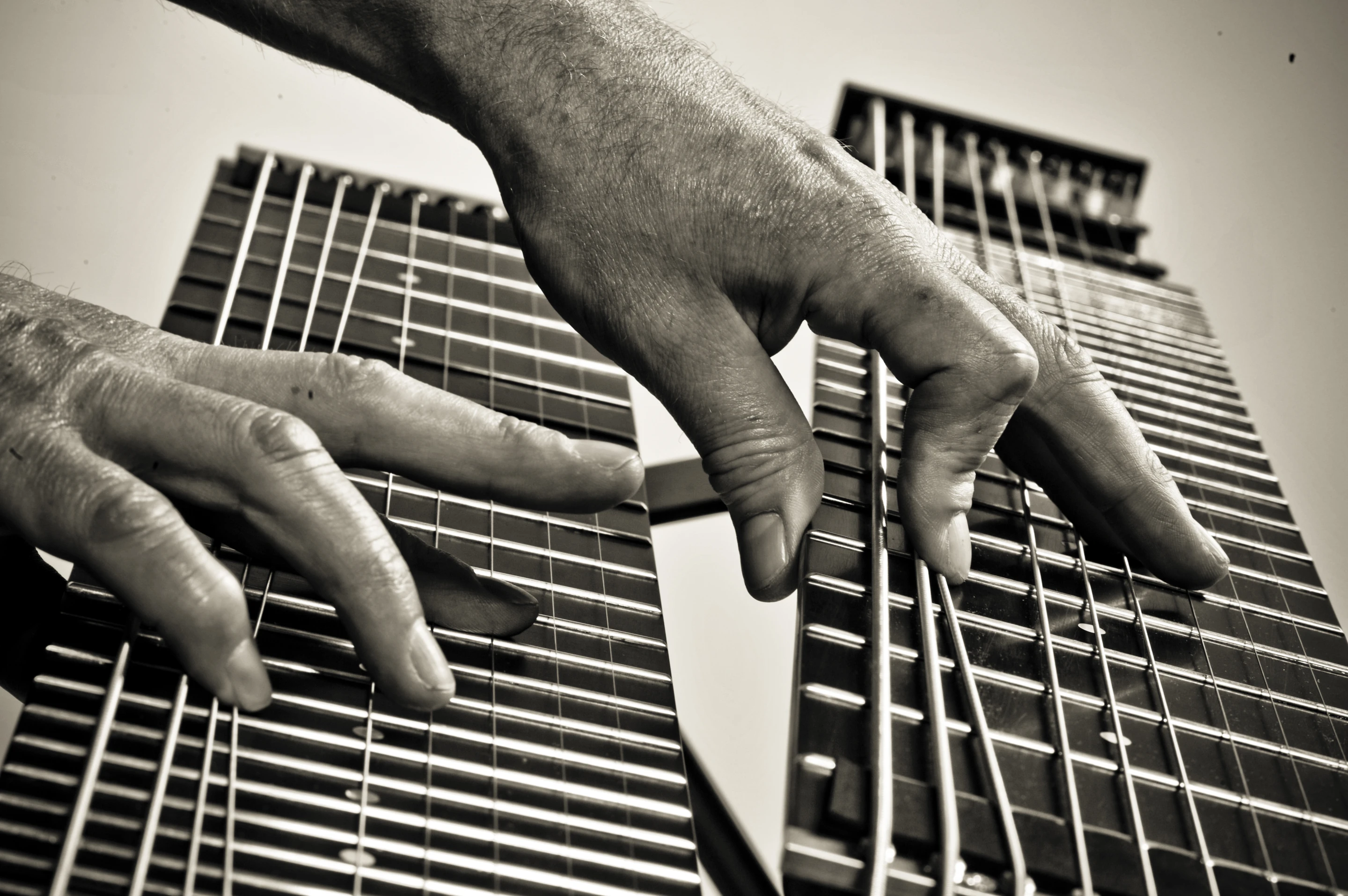 Players can strum, pick, hammer-on and pull-off, slide, bend, use both hands like a piano player - or try inventive combinations