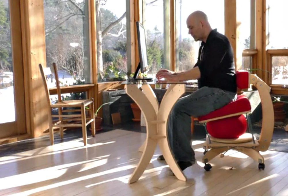 The Sprang Chair is designed to encourage active sitting, which is believed to be the key to staying healthy while sitting for long periods of time