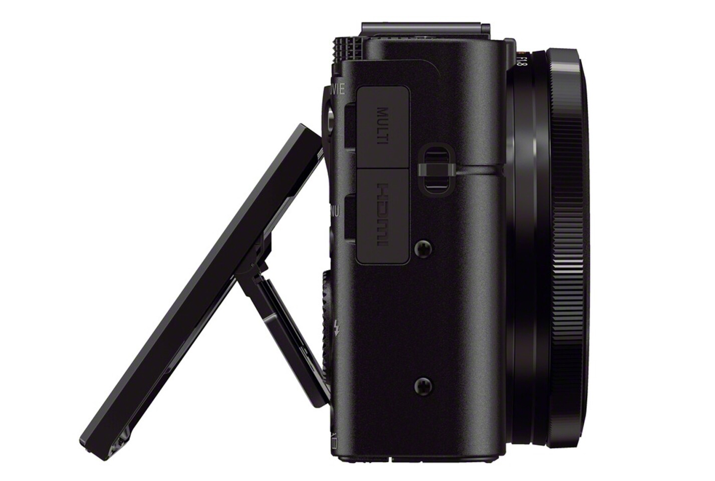 The 3-inch LCD on the rear of the Sony RX100 II still has 1,229,000 dots, but it can now be tilted up 84 degrees and down 45 degrees