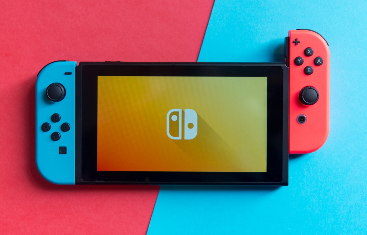 The two Joy-Con slide onto the tablet section of the Nintendo Switch