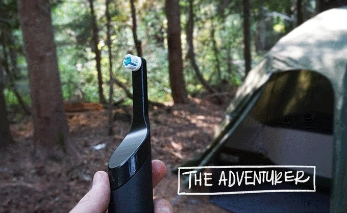 The Be brush also comes with a handy snap-on travel case if you need to brush your teeth on the run