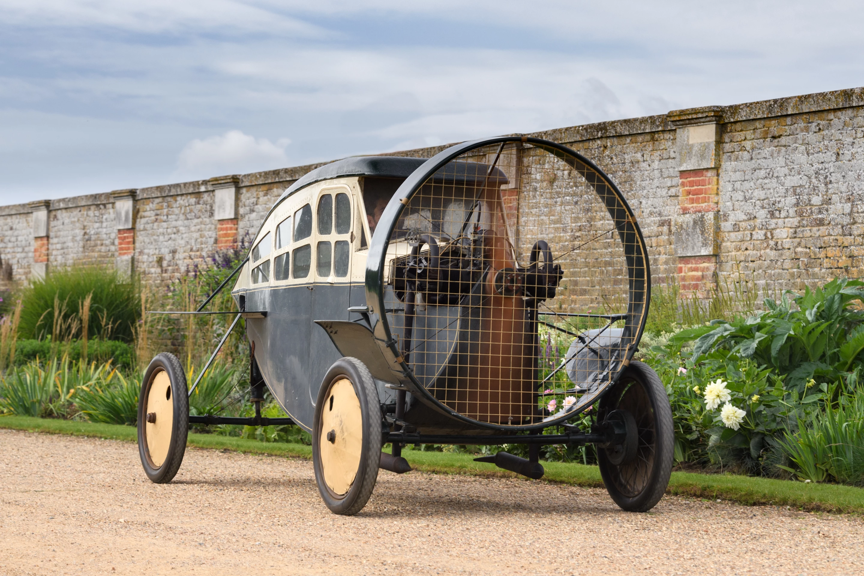 One of Marcel Leyat's extraordinary Helica propeller cars came out for the 2020 concours of Elegance