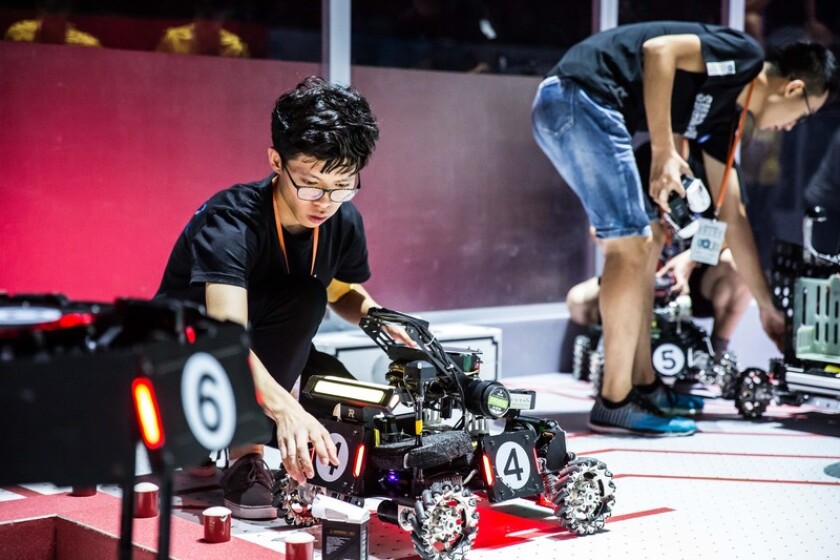 RoboMaster teams have five types of semi- or fully-autonomous robots to use on the battefield