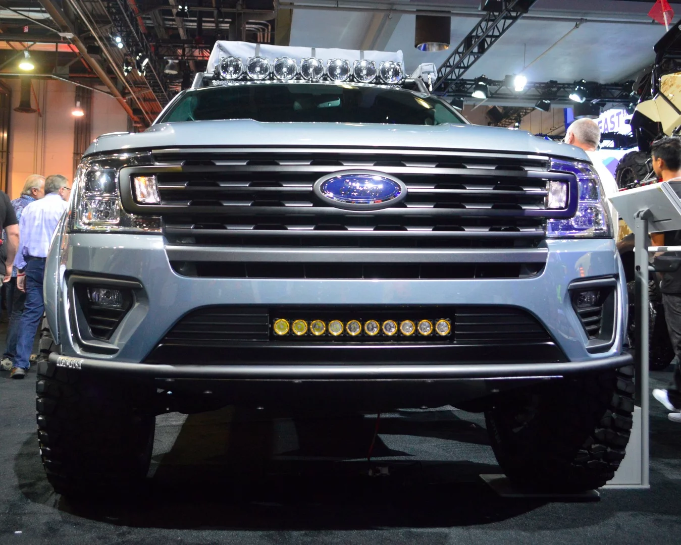 Based on the all-new 2018 Ford Expedition, the Baja-Forged Adventurer gets an ARB roof-top tent and refrigerator for camping, along with an upgraded suspension, 35-in Mud-Terrain tires and bumpers with improved clearance