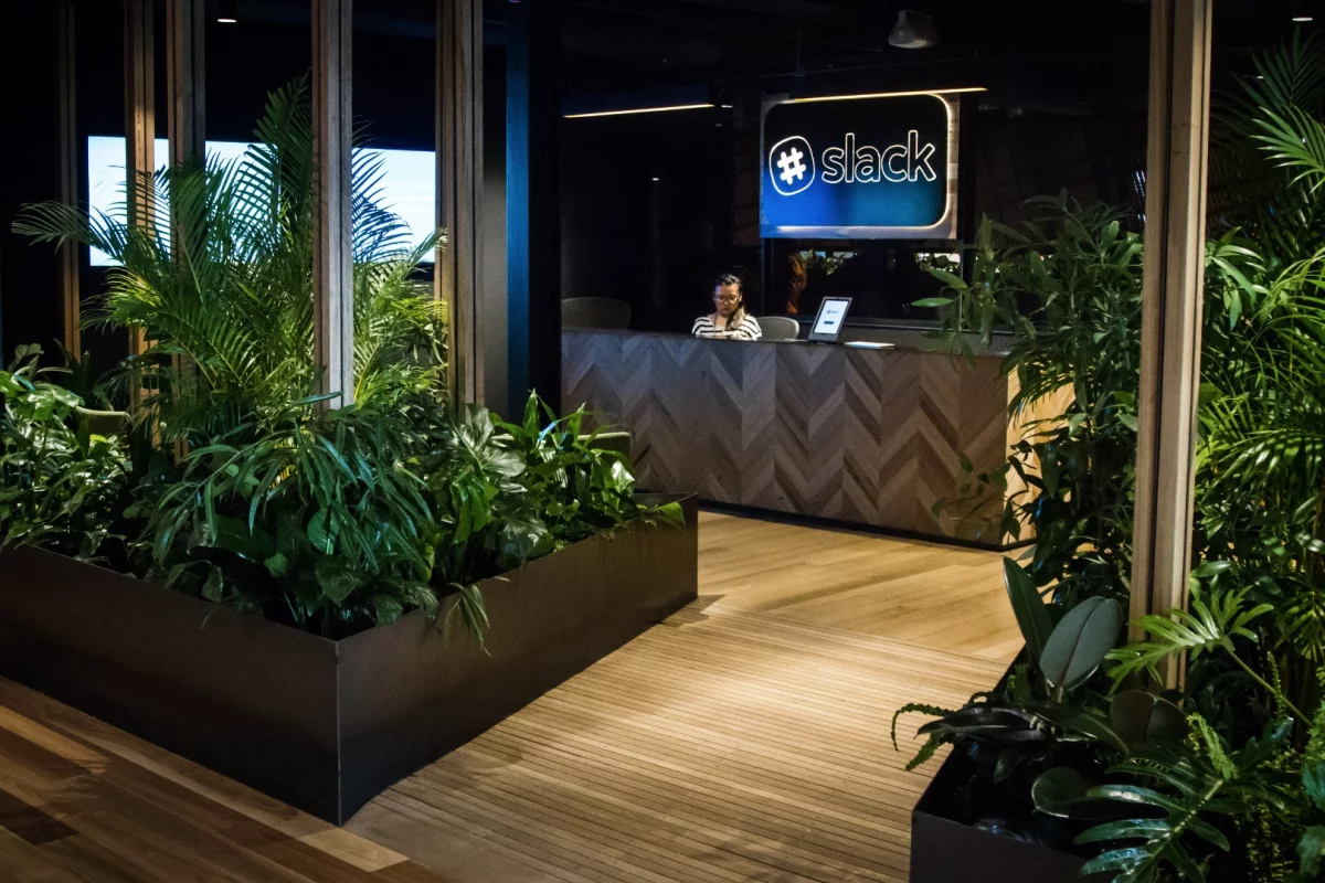 The architects behind Slack's new Melbourne headquarters say that all materials used in the fit out are sustainably sourced