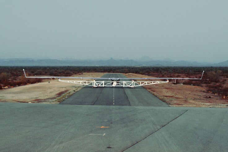 Because Aquila is designed to be as light as possible, it doesn't carry typical takeoff and landing gear