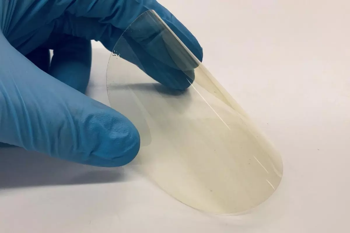 A sample of the new bioplastic