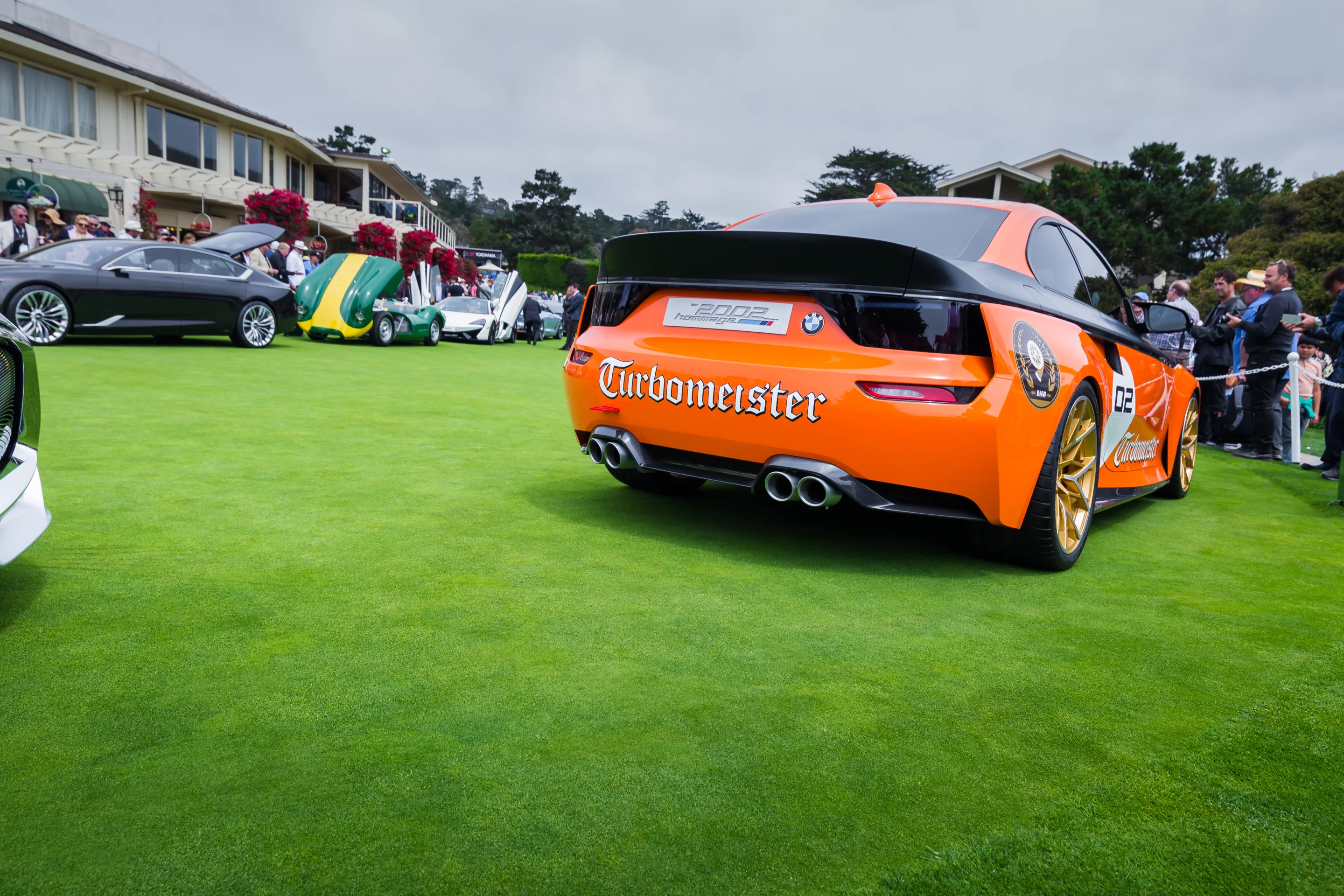 The BMW 2002 Hommage looks good finished in this special Jagermeister paintjob