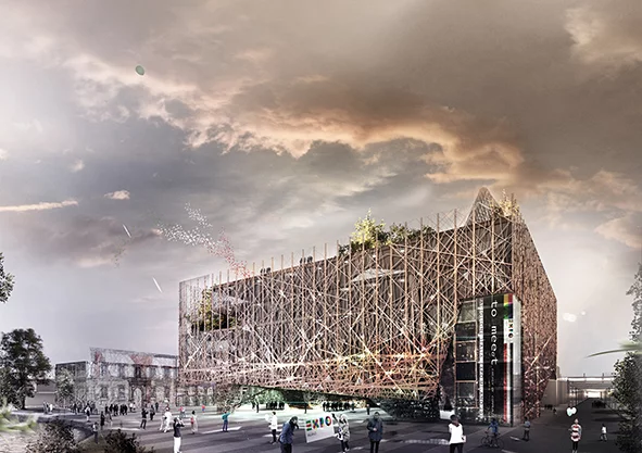 The skin mimicks the role of trees in city landscapes, which naturally help purify the air