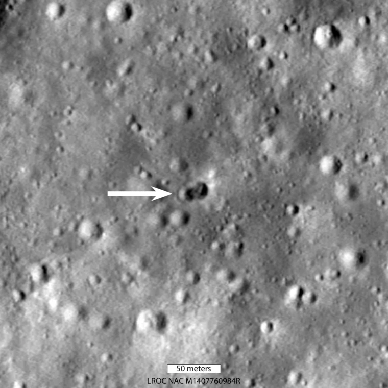 Dual craters seen from NASA's LRO probe