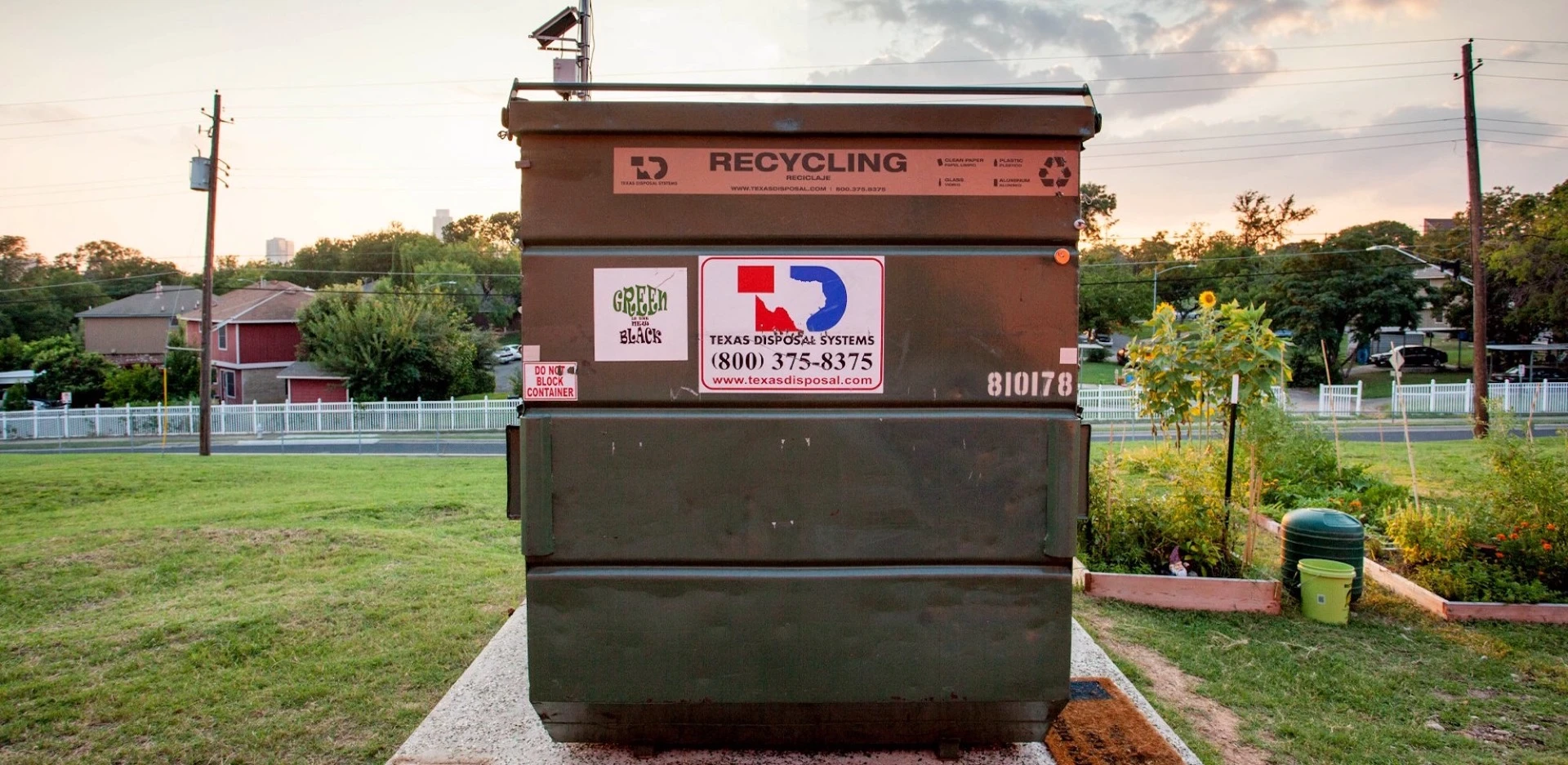 The Dumpster Project was installed in the Huston-Tillotson University campus in Austin, Texas