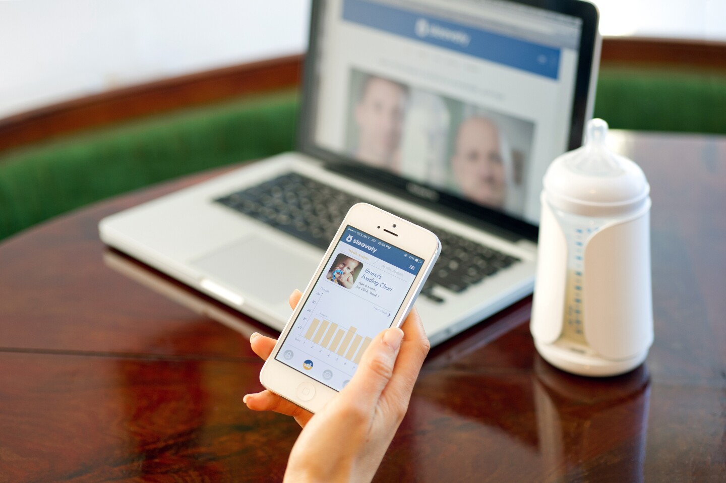 Sleevely is paired with an iOS device via Bluetooth Smart