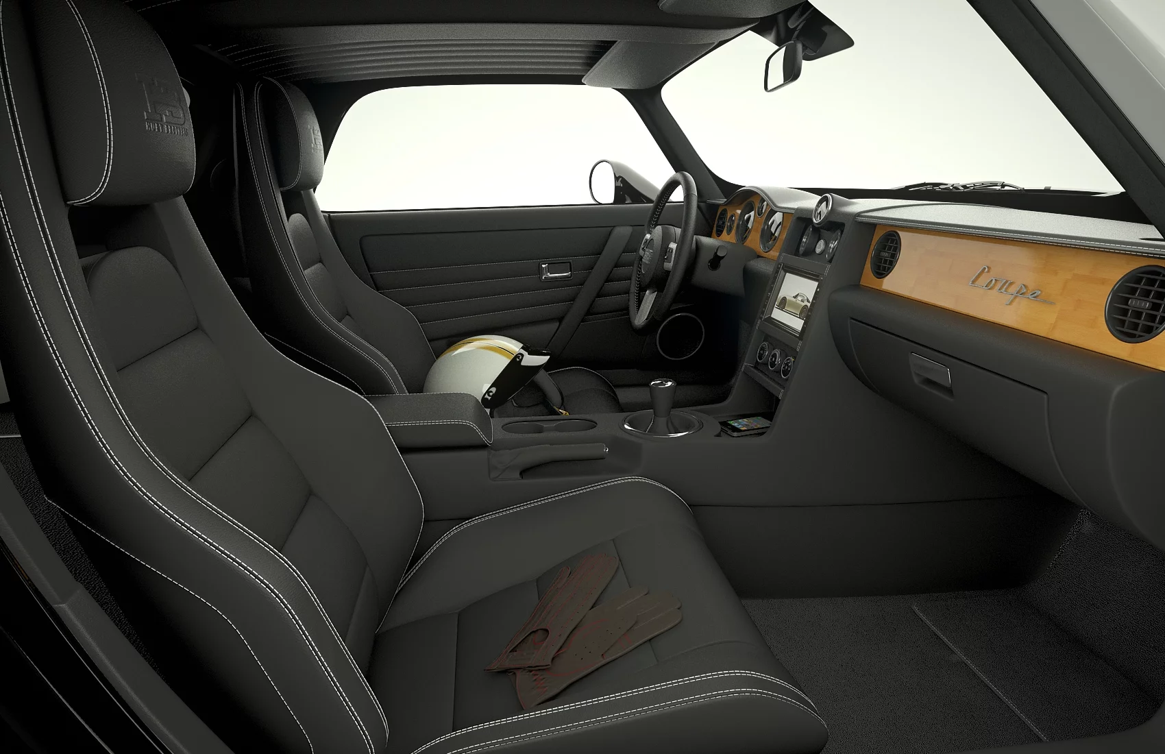 The handcrafted leather interior comes standard in black or creme