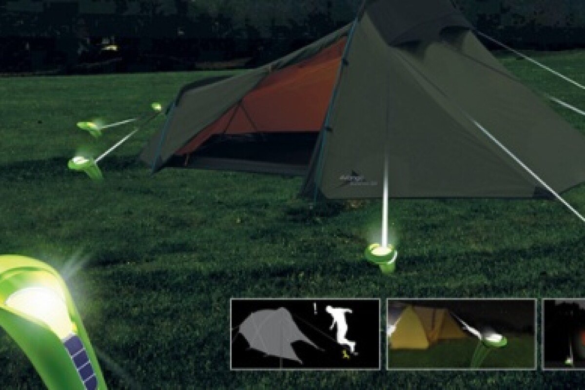 Pin Lights stake your tent and light up your campsite