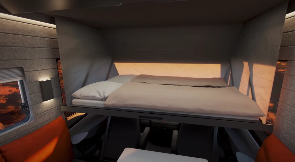 The available front bed is barely noticeable at all when lifted closed, but drops down into a full-blown slumber chamber