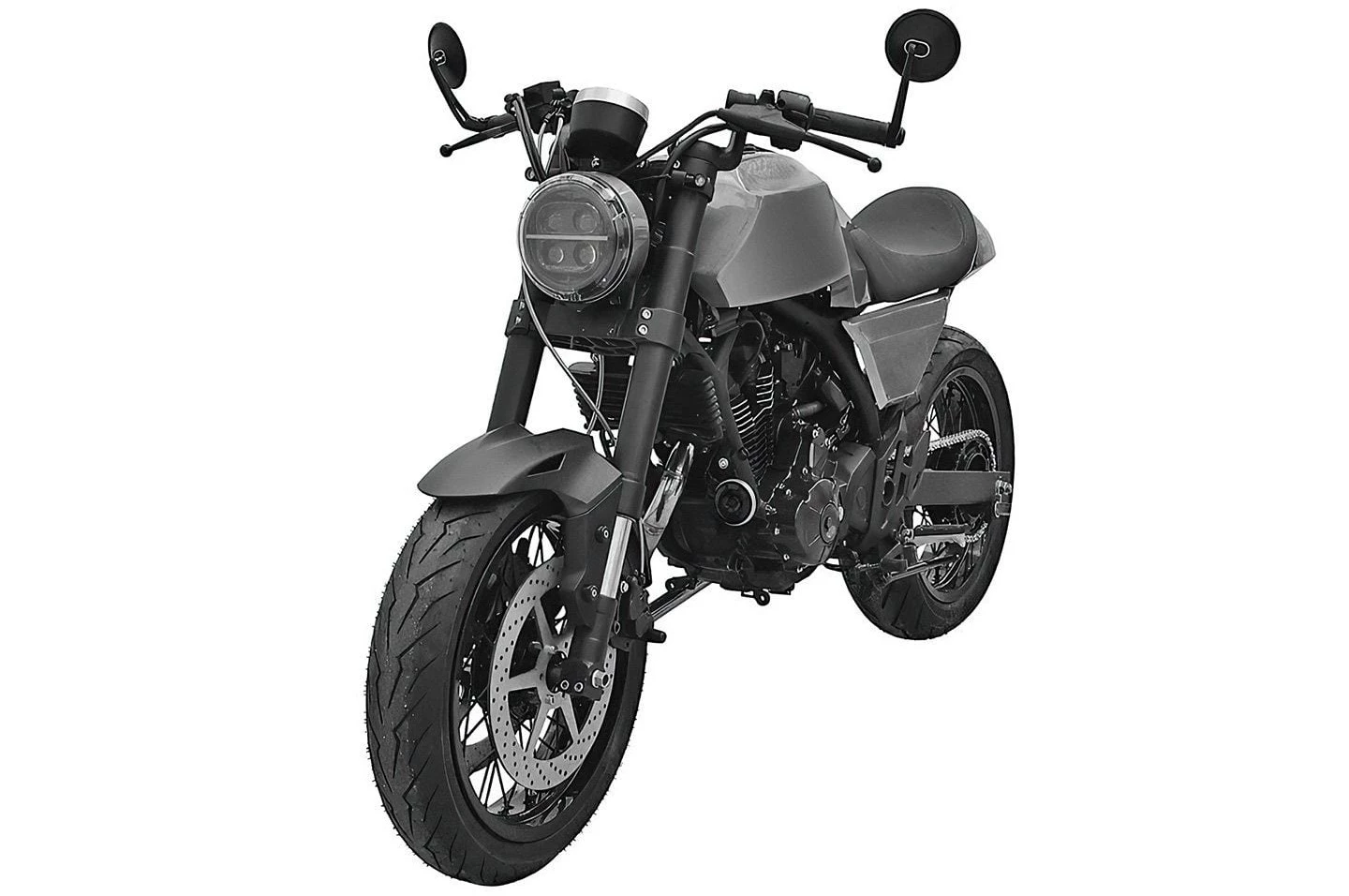The circular headlight with four LEDs looks to be taken from the modern Rebel 300