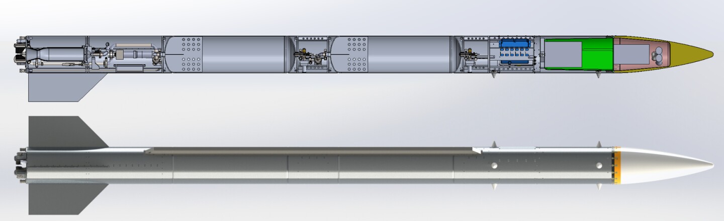 Diagram of the Nexø I rocket