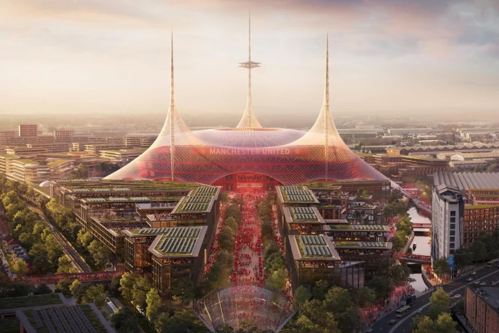 The new Manchester United stadium is designed by Foster + Partners and is expected to be completed in around five years