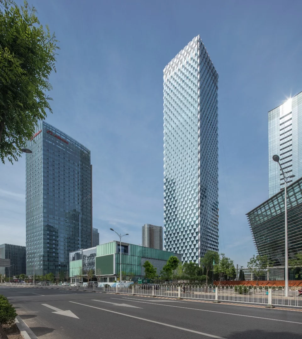 Comprising 55 floors, the Beijing Greenland Center rises to a height of 260 m (853 ft)