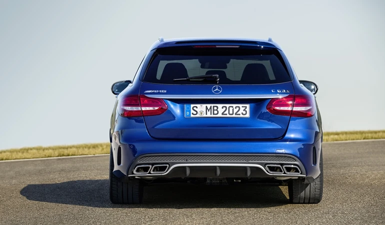 A rear view of the Mercedes-AMG C 63 Estate
