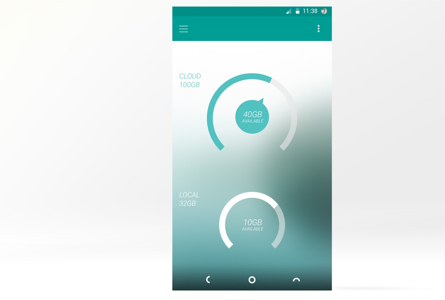 A sample status update on the phone's unique approach to storage-sharing