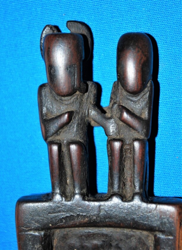 The ritual bundle included two carved and decorated wooden snuffing tablets that would have been used as a platform on which to pulverize psychotropic plants
