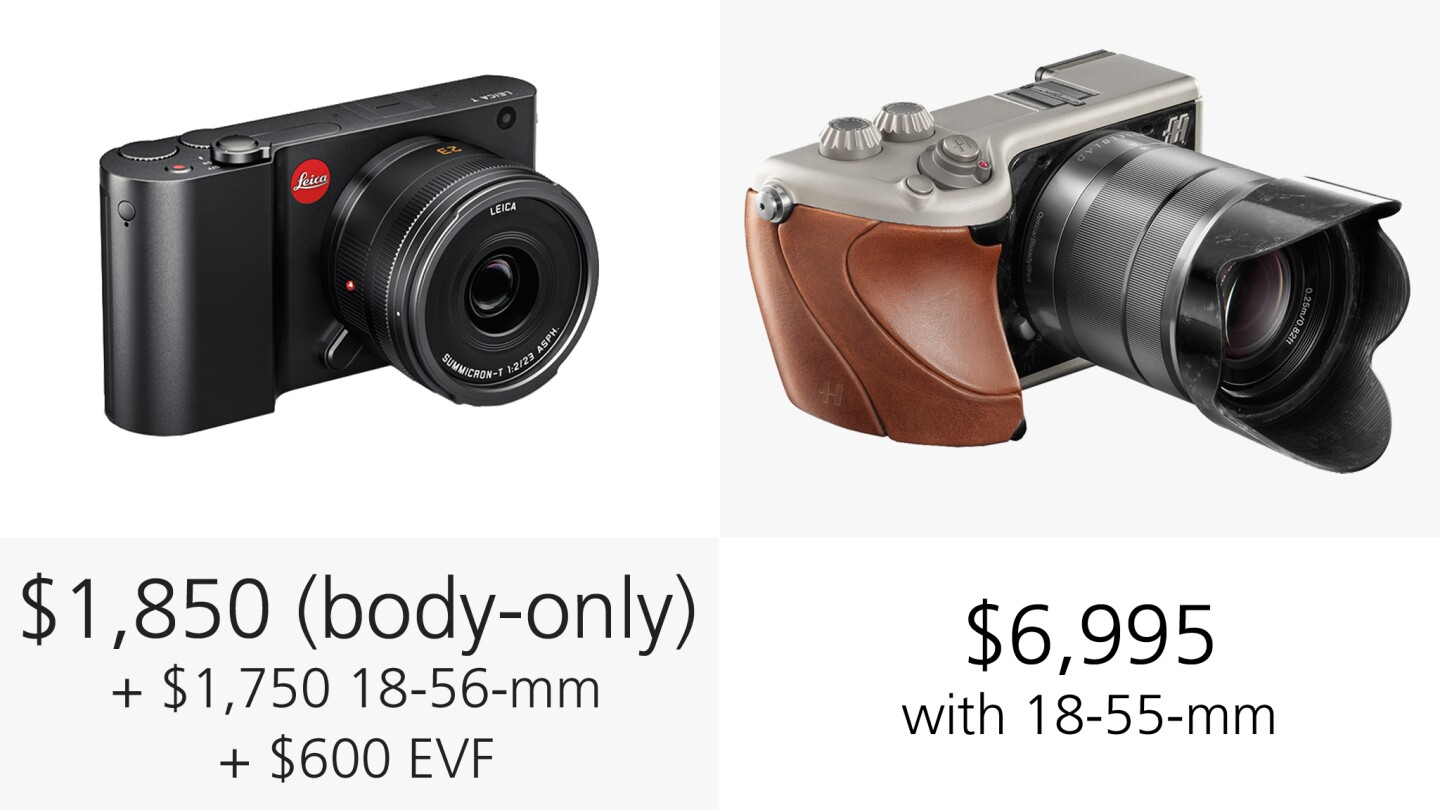 These cameras are not cheap! The Leica T costs more than the likes of the Sony Alpha ... and the Hasselblad Lunar costs as much as a car