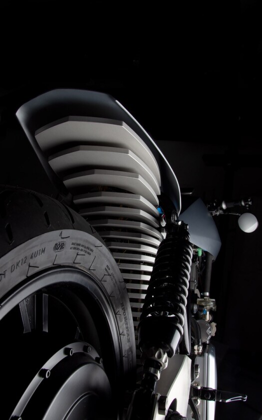 Ethec electric motorcycle: battery cooling fins look terrific from this specific angle