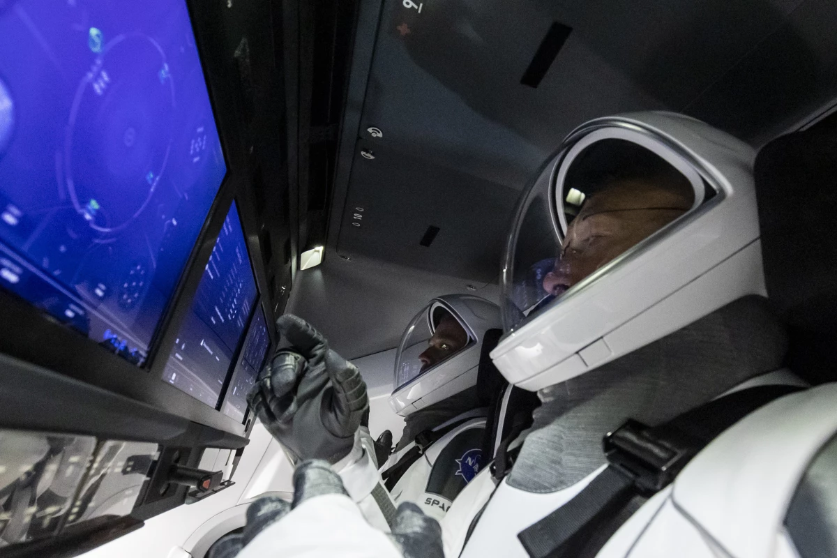 Commander Douglas Hurley and joint operations commander Robert Behnken prepare for this week's launch