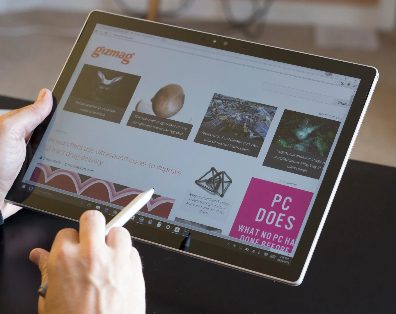 In tablet mode, the Surface Book is surprisingly light