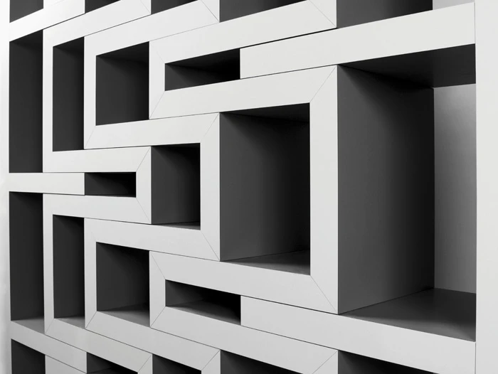 At full stretch the REK is a matrix of cubby holes of varying heights