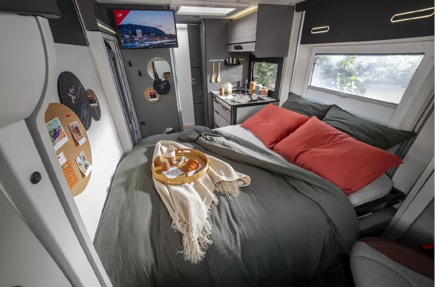 Drop the Challenger Combo X150 single bed down for two people or raise it a little and convert the dining lounge furniture into a second bed