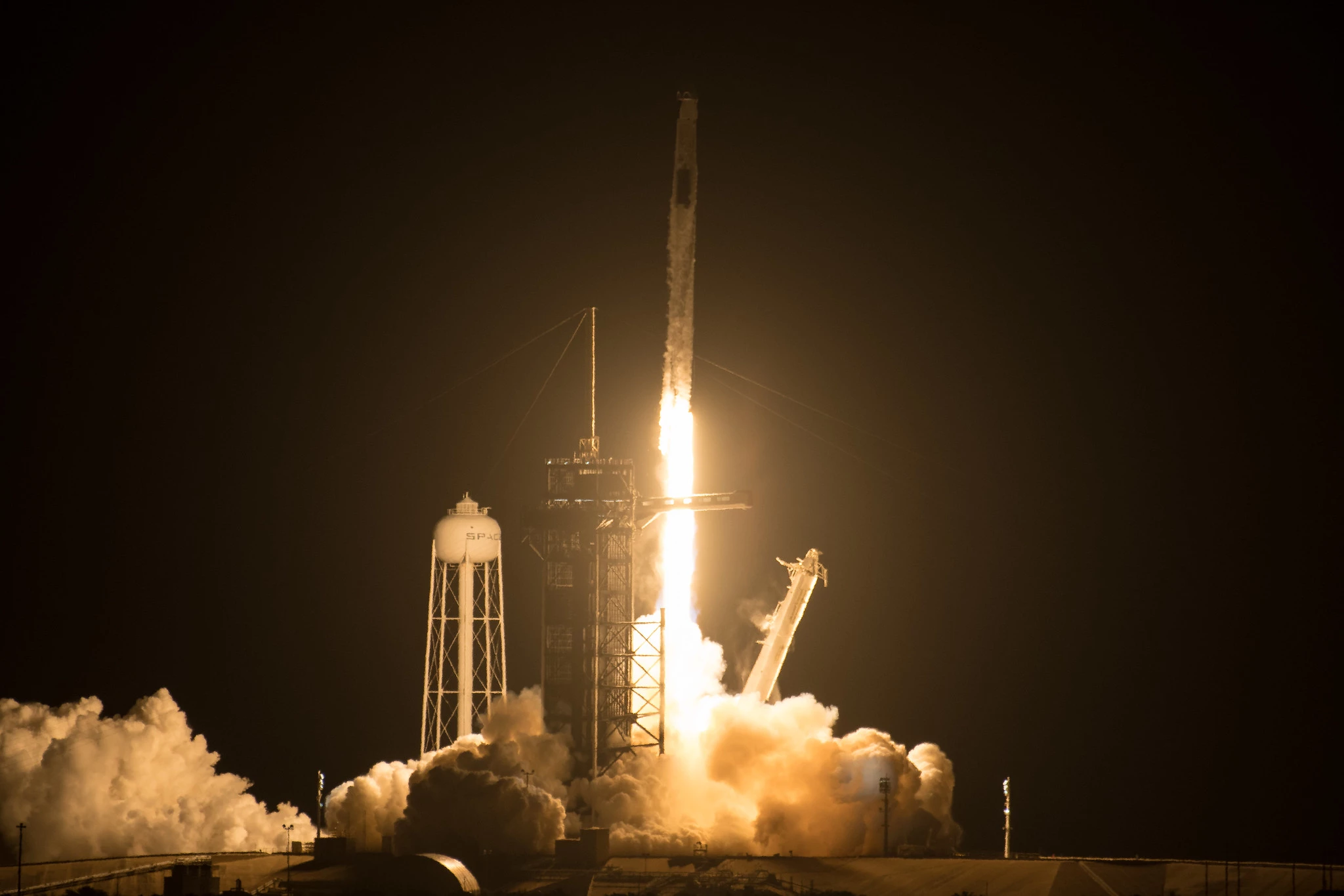 The Crew-2 mission launching into the predawn sky
